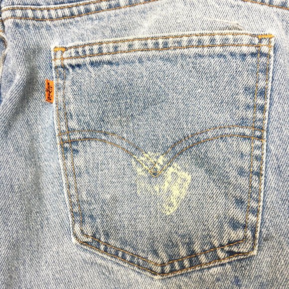 Levi's 560 Orange TabThrashed Distressed Work Jeans W40 VTG 90’s - Picture 8 of 15